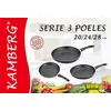 Image de 3 poêles 20/24/28 cm marbrées, manches fixes, kamberg