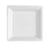 Image de 12 Assiettes Carrées En Plastique Blanc 23.5 X 23.5 Cm