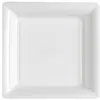 Image de 12 assiettes à dessert carrées réutilisables 18cm blanc - V57180BL