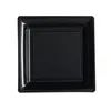 Image de 12 assiettes à dessert carrées réutilisables 18cm noir - isap v57180n