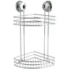 Image de Etagère D'angle 2 Niveaux Ventouse Chrome