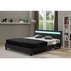 Image de Lit habitat et jardin 6.5 x 3.3 x 10 cm en contreplaque sommier a lattes pour 2 personnes de couleur noir