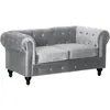 Image de Canape droit HABITAT ET JARDIN 2 places en velours gris 70 x 157 x 70 cm