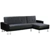 Image de Canape angle fixe THEO 4 places en tissu gris 144 x 260 x 81 cm