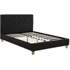 Image de lit double emmy - 140 x 190 cm - gris