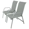 Image de Fauteuil jardin Alu/Textilène "Porto" - Phoenix - Gris clair - Lot de 2