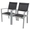Image de Fauteuil jardin Alu/Textilène "Tropic" - Phoenix - Noir - Lot de 2