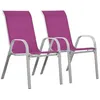 Image de Fauteuil jardin Textilène "Cordoba" - Phoenix - Rose - Lot de 2