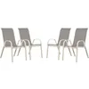 Image de Fauteuil jardin Textilène Cordoba - Phoenix - Gris clair - Lot de 4