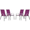 Image de Fauteuil jardin Textilène Cordoba - Phoenix - Rose - Lot de 4