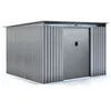 Image de Abri de jardin métal toit plat "Texas" - 6,29 m² - Gris