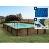 Image de Piscine bois en kit rectangle " Tampa 145 " - 7.20 x 4.20 x 1.44 m - Bâche à bulles 400 µ - Bâche hiver 280 g/m²