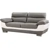 Image de Canape droit HABITAT ET JARDIN 3 places en cuir gris 88 x 210 x 90 cm