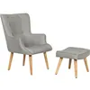 Image de Fauteuil style scandinave en tissu "Odense" - 1 place - Gris clair