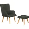 Image de Fauteuil style scandinave tissu "Odense" - 1 place - Gris foncé