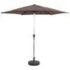Image de parasol jardin droit alu sol - rond - ø 3m - taupe - avec pied lesté
