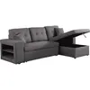 Image de Canape angle fixe HABITAT ET JARDIN 3 places en lin gris 90 x 146 x 86 cm