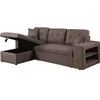 Image de Canape angle fixe HABITAT ET JARDIN 3 places en lin marron 86 x 233 x 86 cm
