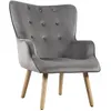 Image de Fauteuil style scandinave velours Odense - 73 x 81 x 92.5 cm - 1 place - Gris