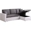 Image de Canape angle fixe HABITAT ET JARDIN 3 places en lin gris 145 x 221 x 85 cm