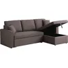Image de Canape angle fixe HABITAT ET JARDIN 3 places en lin marron 145 x 145 x 85 cm