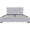 Image de Lit coffre habitat et jardin 217 x 168 x 108 cm en contreplaque sommier a lattes pour 2 personnes de couleur blanc