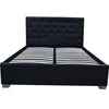 Image de Lit coffre habitat et jardin 217 x 188 x 108 cm en chrome sommier a lattes pour 2 personnes de couleur noir