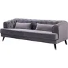 Image de Canape droit HABITAT ET JARDIN 3 places en velours gris 86 x 216 x 76 cm