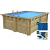 Image de Piscine bois rectangle " Caimans 120 " - 4.10 x 3.00 x 1.24 m + Bâche à bulles 180 µ - Bâche hiver 280 g/m²