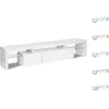 Image de Meuble TV LED laqué "Tina" - 187.5 x 34 x 38 cm - Blanc