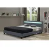 Image de Lit habitat et jardin 214 x 167 x 89 cm en mousse cadre a lattes pour 2 personnes de couleur gris