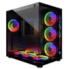 Image de Boîtier PC gaming ATX MRED Tour verre trempé RGB Crystal Sea 7 baies 7 PCI