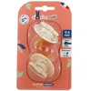 Image de Duo sucettes caoutchouc GAIA - Ronde - 0-6 mois - Grain de sable