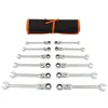 Image de Todeco Jeu de clés mixtes avec sac de transport 12 pièces Cles plates a cliquet 8-19 mm