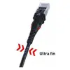 Image de PatchSee Câble patch ThinPatch UTP CAT 6a noir 2,1m (U/UTP, CAT6a, 2.10 m), Câble réseau