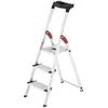 Image de Escabeau securise pliable en aluminium 3 marches extra larges Hailo ProfiStep XXL