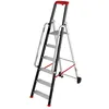 Image de Escabeau professionnel de chantier roulant pliable en aluminium 6 marches Hailo