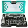 Image de mini cliquet 1/4 et jeu de 30 embouts de vissage 1/4 - coffret 33 pcs - Oc-pro