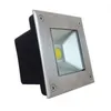 Image de spot led encastre sol carré finition inox 3w terrasse piscine