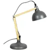Image de RED CARTEL - Lampe de table Grise mat et Bois - Largeur 15 cm - Hauteur 42 cm