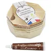 Image de 4 moules indivuels en bois ronds + 8 caissettes de cuisson + 1 Stylo chocolat