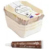 Image de 4 moules bois rectangle + 8 caissettes de cuisson + 1 Stylo chocolat