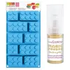 Image de Moule en silicone briques + Poudre alimentaire irisée dorée