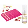 Image de Tapis silicone pour macarons + 1 poudre alimentaire irisée dorée