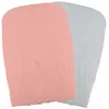 Image de DOMIVA Lot 2 Housses matelas a langer - Polycoton - oeko-Tex - Peche/Perle - 50 x 75 cm
