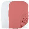 Image de Lot 2 Housses De Matelas A Langer Domiva 50 X 75 Cm Eponge Polycoton Blanc/Terracotta