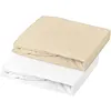 Image de Domiva Lot 2 Draps housse - 60 x 120 cm - Jersey - Blanc/Cailloux