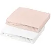 Image de Domiva Lot 2 Draps housse - 70 x 140 cm - Jersey - Blanc/Nude