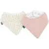 Image de Lot x2 bavoirs bandana - DOMIVA - TU - Mousseline - Vieux rose pois
