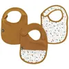 Image de Lot x3 bavoirs - DOMIVA - 0-6 mois - Gaze de coton - Caramel imprimé au fil de l'eau
